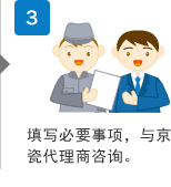 3.填写必要事项，与京瓷代理(lǐ)商(shāng)咨询。